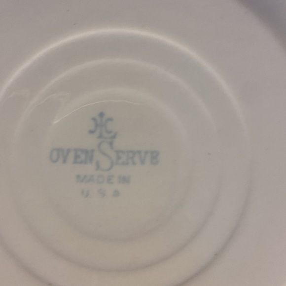 Vintage Oven Serve Made in the USA Ceramic Bowl Casserole Dish Green Floral - Picture 13 of 13